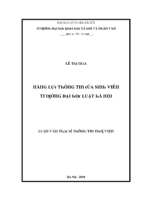Luận văn năng lực thông tin của sinh viên trường đại học luật hà nội