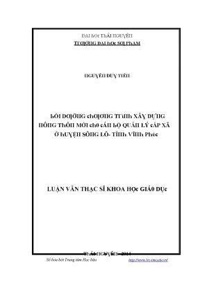 Luận văn bồi dưỡng chương trình xây dựng nông thôn mới cho cán bộ quản lý cấp xã ở huyện sông lô tỉnh vĩnh phúc
