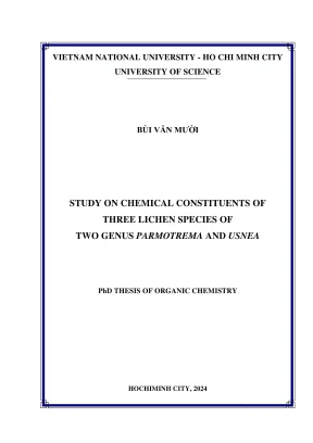 Luận án tiến sĩ hóa học study on chemical constituents of three lichen species of two genus parmotrema and usnea