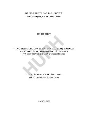 Thực trạng cho con bú sớm của các bà mẹ sinh con tại bệnh viện trường đại học thái nguyên và một số yếu tố liên quan năm 2022