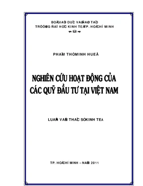 Luận văn nghiên cứu hoạt động của các quỹ đầu tư tại việt nam luận văn thạc sĩ