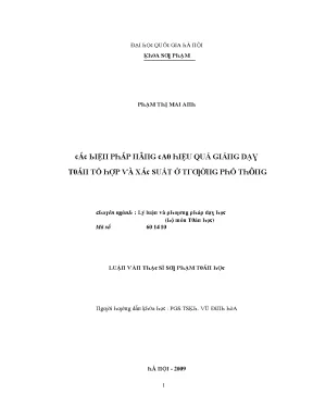 Luận văn các biện pháp nâng cao hiệu quả giảng dạy toán tổ hợp và xác suất ở trường phổ thông