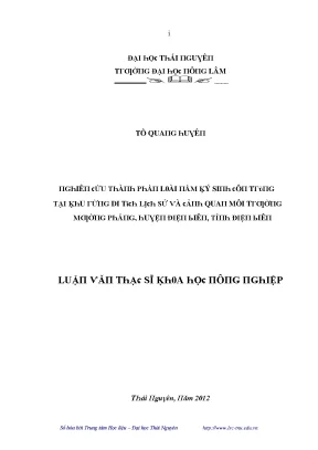 Luận văn nghiên cứu thành phân loài nấm ký sinh côn trùng tại khu rừng di tích lịch sử và cảnh quan môi trường mường phăng huyện điện biên tỉnh điện biên