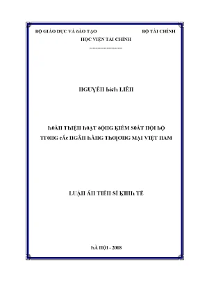 Luận văn hoàn thiện hoạt động kiểm soát nội bộ trong các ngân hàng thương mại việt nam