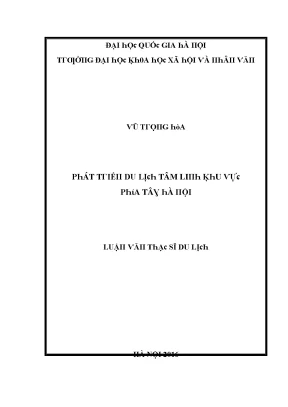 Luận văn phát triển du lịch tâm linh khu vực phía tây hà nội