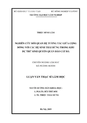 Luận văn nghiên cứu mối quan hệ tương tác giữa cộng đồng với các hệ sinh thái rừng trong khu dự trữ sinh quyển quần đảo cát bà