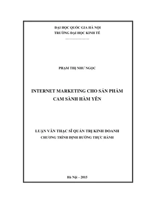 Luận văn thạc sĩ quản trị kinh doanh internet marketing cho sản phẩm cam sành hàm yên