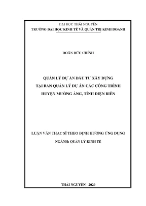 Luận văn quản lý dự án đầu tư xây dựng tại ban quản lý dự án các công trình huyện mường ảng tỉnh điện biên