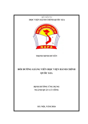 Luận văn bồi dưỡng giảng viên học viện hành chính quốc gia