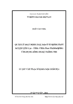 Luận văn quản lý hoạt động dạy học ở trường thpt huyện yên lạc tỉnh vĩnh phúc theo hướng ứng dụng công nghệ thông tin