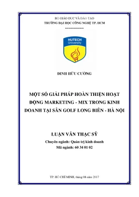 Luận văn một số giải pháp hoàn thiện hoạt động marketing mix trong kinh doanh tại sân golf long biên hà nội