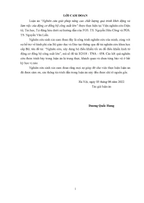 Nghiên cứu giải pháp nâng cao chất lượng quá trình khởi động và làm việc của động cơ đồng bộ công suất lớn