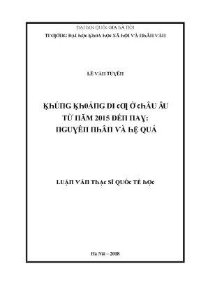 Luận văn khủng hoảng di cư ở châu âu từ năm 2015 đến nay