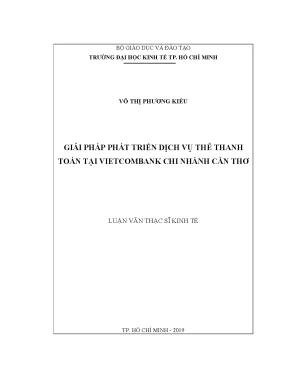 Luận văn giải pháp phát triển dịch vụ thẻ thanh toán tại vietcombank chi nhánh cần thơ