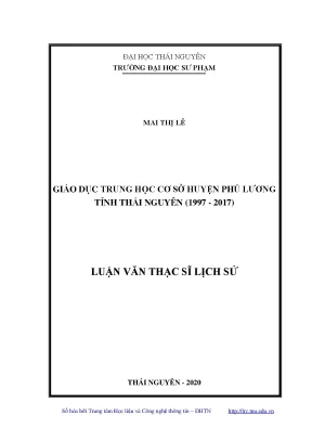 Luận văn giáo dục trung học cơ sở huyện phú lương tỉnh thái nguyên 1997 2017