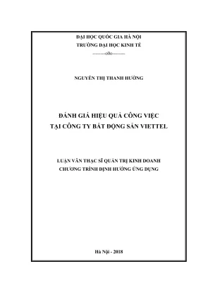 Luận văn thạc sĩ quản trị kinh doanh đánh giá hiệu quả công việc tại công ty bất động sản viettel