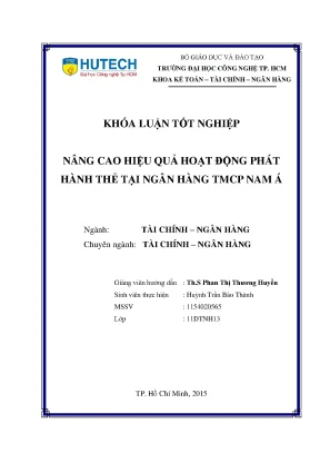 Luận văn nâng cao hiệu quả hoạt động phát hành thẻ tại ngân hàng tmcp nam á