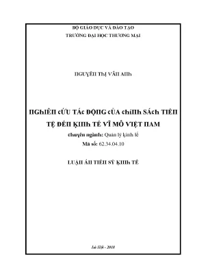Luận văn nghiên cứu tác động của chính sách tiền tệ đến kinh tế vĩ mô việt nam
