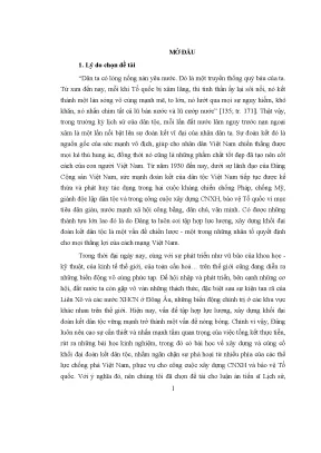 Luận án tiến sĩ đảng lãnh đạo xây dựng khối đại đoàn kết dân tộc trong sự nghiệp chống mỹ cứu nước 1954 1975