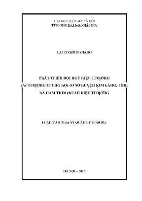 Luận văn phát triển đội ngũ hiệu trưởng các trường thcs huyện kim bảng tỉnh hà nam theo chuẩn hiệu trưởng 01