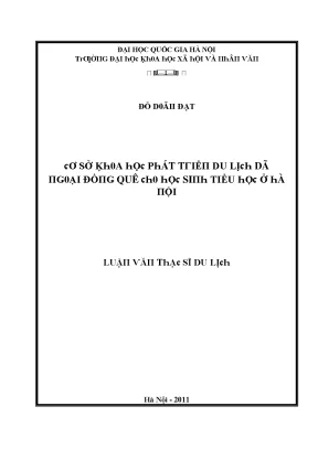 Luận văn cơ sở khoa học phát triển du lịch dã ngoại cho học sinh tiểu học ở hà nội