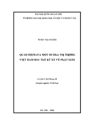 Luận văn quan niệm của một số nhà tư tưởng việt nam đầu thế kỷ xx về phật giáo