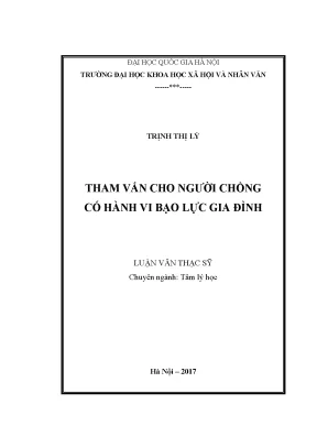 Luận văn thạc sĩ tham vấn cho người chồng có hành vi bạo lực gia đình