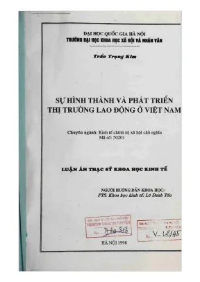 Luận văn thạc sĩ kinh tế chính trị sự hình thành và phát triển thị trường lao động ở việt nam