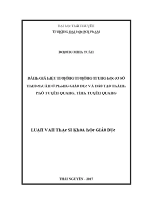 Luận văn đánh giá hiệu trưởng trường trung học cơ sở theo chuẩn ở phòng giáo dục và đào tạo thành phố tuyên quang tỉnh tuyên quang