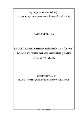 Luận văn khuyến khích doanh nghiệp nhỏ và vừa hoạt động xây dựng đổi mới công nghệ bằng công cụ tài chính