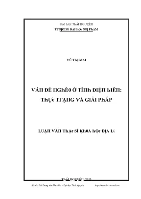 Luận văn vấn đề nghèo ở tỉnh điện biên thực trạng và giải pháp