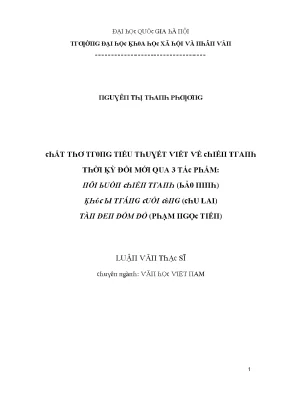 Luận văn chất thơ trong tiểu thuyết viết về chiến tranh thời kỳ đổi mới qua ba tác phẩm