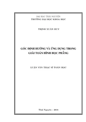 Luận văn góc định hướng và ứng dụng trong giải toán hình học phẳng