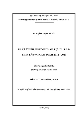 Luận văn phát triển nguồn nhân lực du lịch tỉnh lào cai giai đoạn 2012 2020