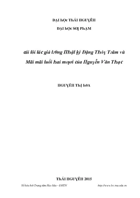 Luận văn cái tôi tác giả trong nhật ký đặng thùy trâm và mãi mãi tuổi hai mươi của nguyễn văn thạc