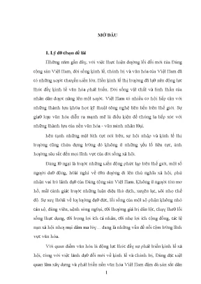 Luận văn lãnh đạo của đảng bộ hà tây về xây dựng và phát triển văn hóa trong giai đoạn 1991 2006