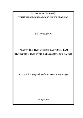 Luận văn phát triển thư viện số tại trung tâm thông tin thư viện đại học quốc gia hà nội