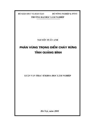 Luận văn phân vùng trọng điểm cháy rừng tỉnh quảng bình