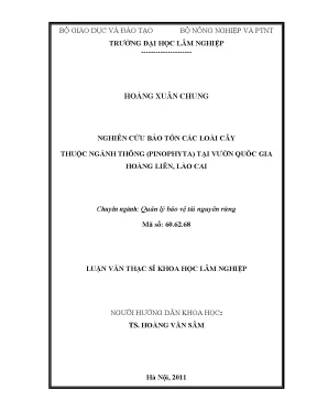 Luận văn nghiên cứu bảo tồn các loài cây thuộc ngành thông pinophyta tại vườn quốc gia hoàng liên lào cai