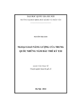 Luận văn thạc sĩ ngoại giao năng lượng của trung quốc những năm đầu thế kỷ xxi