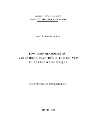 Luận văn thạc sĩ lồng ghép biến đổi khí hậu vào kế hoạch phát triển du lịch khu vực thị xã cửa lò tỉnh nghệ an