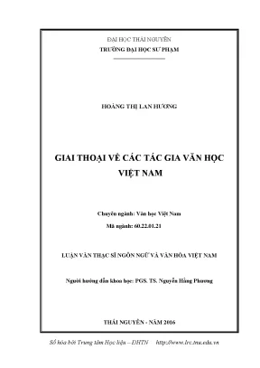 Luận văn giai thoại về các tác gia văn học việt nam