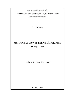 Luận văn mối quan hệ giữa du lịch và hàng không ở việt nam