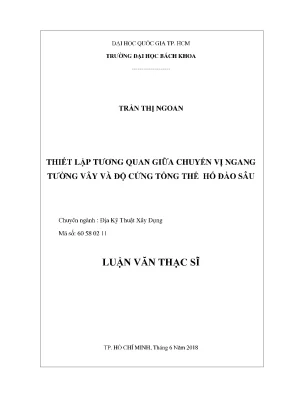 Luận văn thạc sĩ địa kỹ thuật xây dựng thiết lập tương quan giữa chuyển vị ngang tường vây và độ cứng tổng thể hố đào sâu