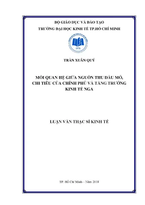 Luận văn thạc sĩ mối quan hệ giữa nguồn thu dầu mỏ chi tiêu của chính phủ và tăng trưởng kinh tế nga