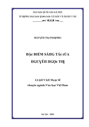 Luận văn đặc điểm sáng tác của nguyễn ngọc tư