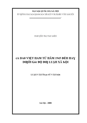 Luận văn ca dao việt nam từ 1945 đến nay dưới góc độ dư luận xã hội