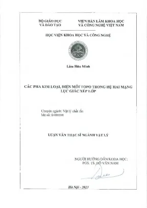Luận văn thạc sĩ vật lý các pha kim loại điện môi topo trong hệ hai mạng lục giác xếp lớp