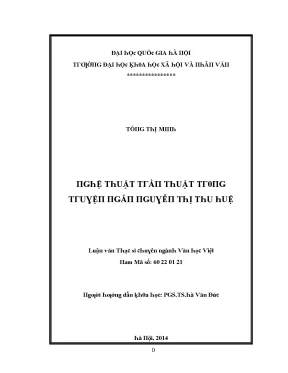 Luận văn nghệ thuật trần thuật trong truyện ngắn nguyễn thị thu huệ