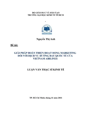 Luận văn giải pháp hoàn thiện hoạt động marketing đối với dịch vụ đường bay quốc tế của việt nam luận văn thạc sĩ